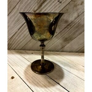 E.L. Delberti Italy Sterling Silver Plated Goblet Chalice Vintage Tarnish